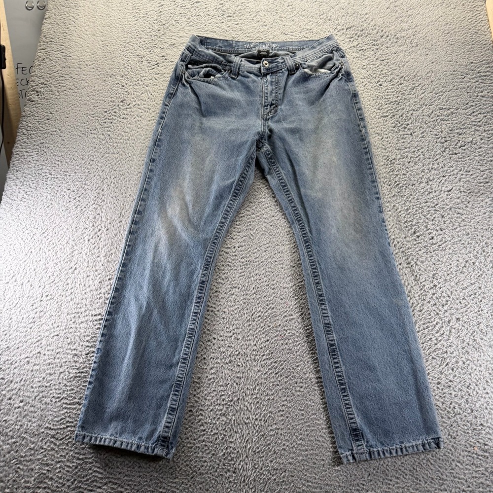 Raw Diamond Jeans Mens 34x32 Blue Cotton Denim Straight Western Cowboy Workwear